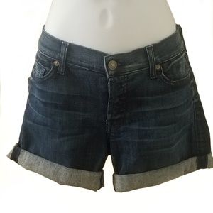 7 for all mankind roll up jean shorts